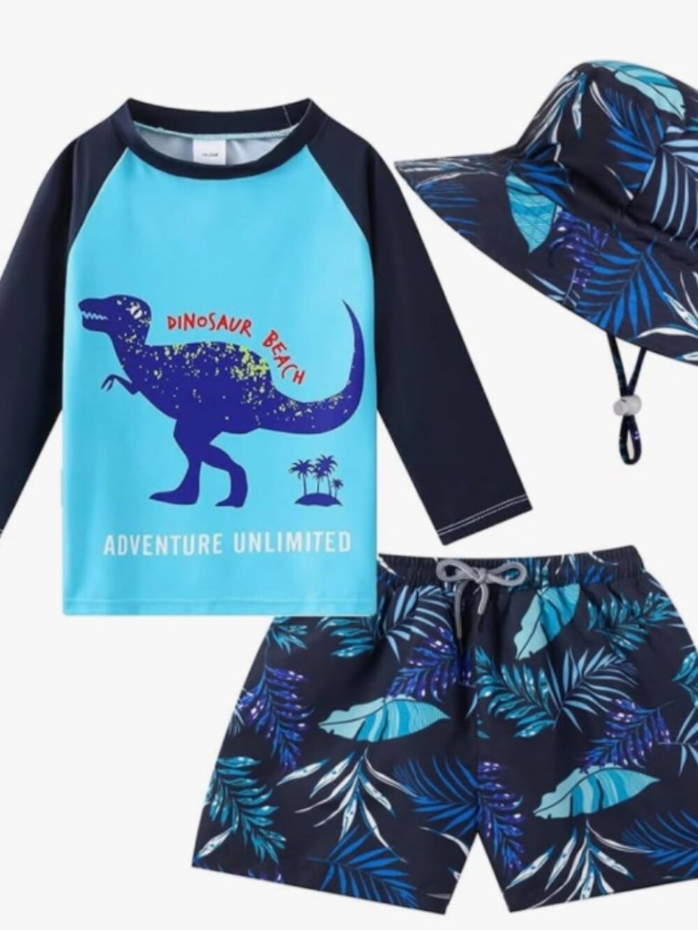 NWT Toddler Boy Dinosaur Swimsuit Set 3pc 12-18 Months